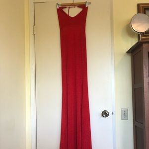 Custom Made Red Sparkly Prom Dress
